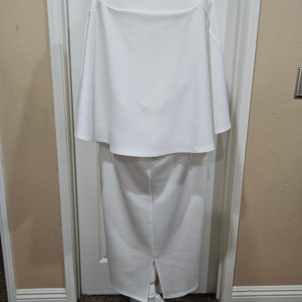 Asos White Cape Sleeve Midi Dress Plus Size 18 - Picture 5 of 8
